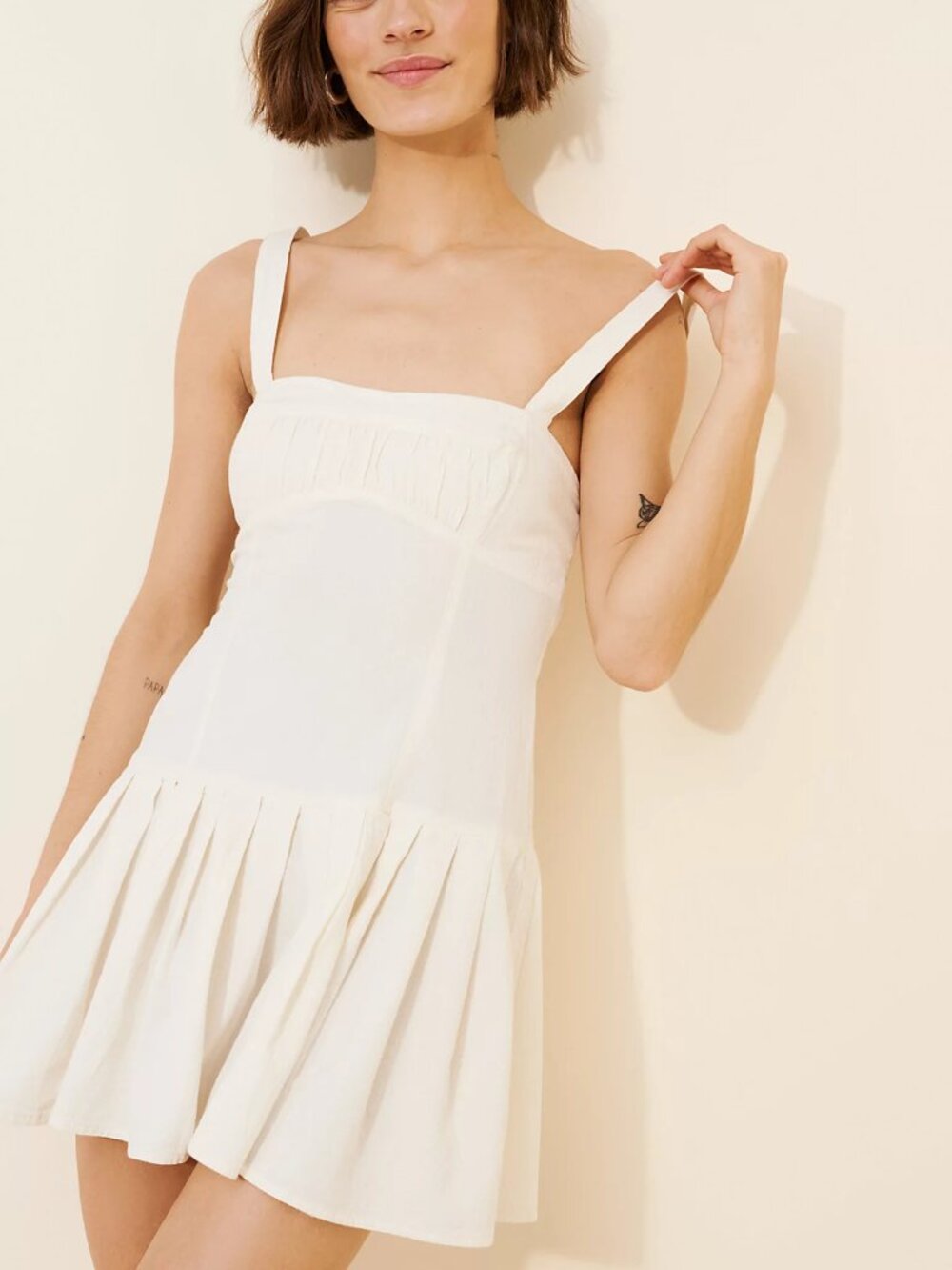 Free People Azasia White Cotton Mini Dress